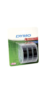 DYMO lot de 3 rubans 3D en blister  finition brillante  9mm x 3m  Noir
