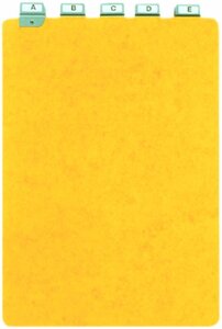 Lot de 25 guides pour boîte à fiches avec index alphabétique 297x210 Vertical et jaune COUTAL