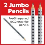 FABER-CASTELL Crayon graphite Jumbo GRIP, blister de 2