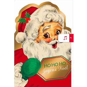 Carte De Vœux Musicale Ho Ho Ho Joyeux Noël - Draeger paris