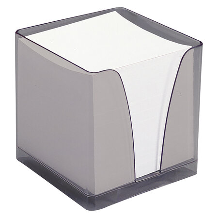 Bloc cube plexi avec une recharge papier blanc 90 x 90 mm - bloc de 800 feuilles - bontemps