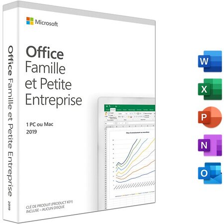 Microsoft office home & business 2019 base 1 licence(s) licence français