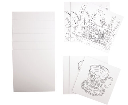 Carte à colorier avec enveloppe Motifs assortis 13 5 cm 6 pièces