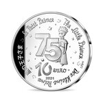Pièce de monnaie 10 euro France 2021 argent BE – Le Petit Prince (assis sur la lune)