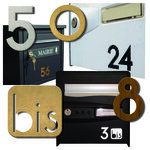 Numéro 9-Numéro adhésif pour boîtes aux lettres - Vinyle épais texturé, hauteur 50 mm - Bois Miel