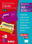 500 Cartes Visite Blanches 185G.85X54