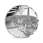Jeux olympique de paris 2024 monnaie de 10€ argent - sports saut d'obstacles