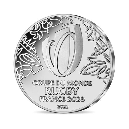 Pièce de monnaie 10 euro France 2022 argent BE – Coupe du monde de rugby en France (logo)