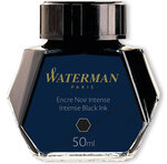 Waterman encre pour stylo plume  flacon d'encre noir intense  bouteille de 50 ml
