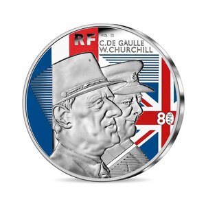 Pièce de monnaie 10 euro France 2021 argent BE – Amitié franco-britannique (De Gaulle et Churchill)