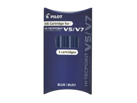 Set 3 cartouches v5/7 rechargeable bleu x 12 pilot