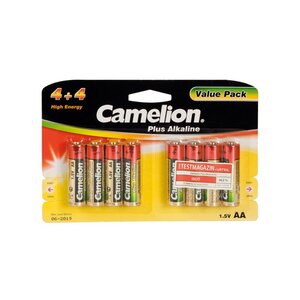Pack de 8 piles Plus Alcaline LR6 Mignon AA Camelion
